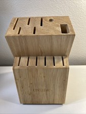 Vintage Oneida Wooden Knife Cutlery Black Enamel Butcher Holder 13 Slot Empty EV