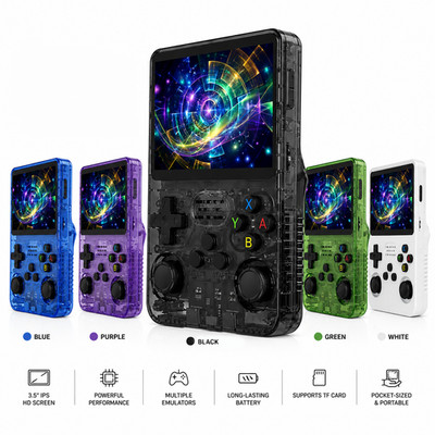 R36S R40S PRO Handheld Console 3.5 Inch IPS Screen Open Source Linux Portable