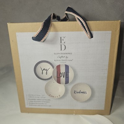 Set of 4 Royal Doulton By ELLEN DEGENERES 5.5'' Porcelain Bowls NEW IN BOX