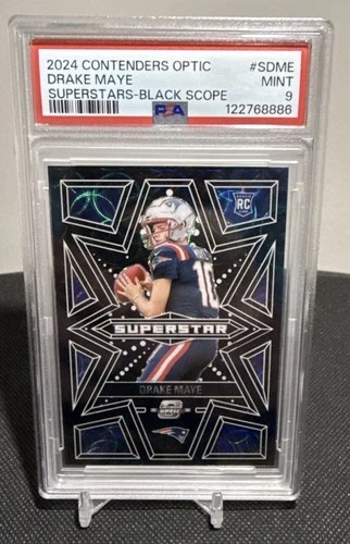 2024 Contenders Optic Drake Maye Black Scope Superstar /25 RC PSA 9 POP 1