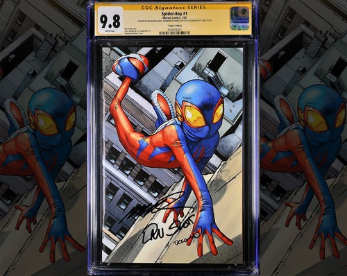 SPIDER-BOY #1 CGC 9.8 ✍️ 3x SIGNED RAMOS, DELGADO, SLOTT (1:100) RATIO VIRGIN