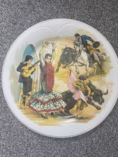 Decorative Plate Spanish Bullfighting Fiesta Espana Spain Souvenir 70's