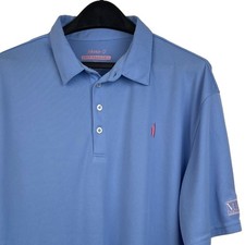 johnnie-O Performance Golf Polo Mens XL Quick Dry Short Sleeve Shirt Solid Blue