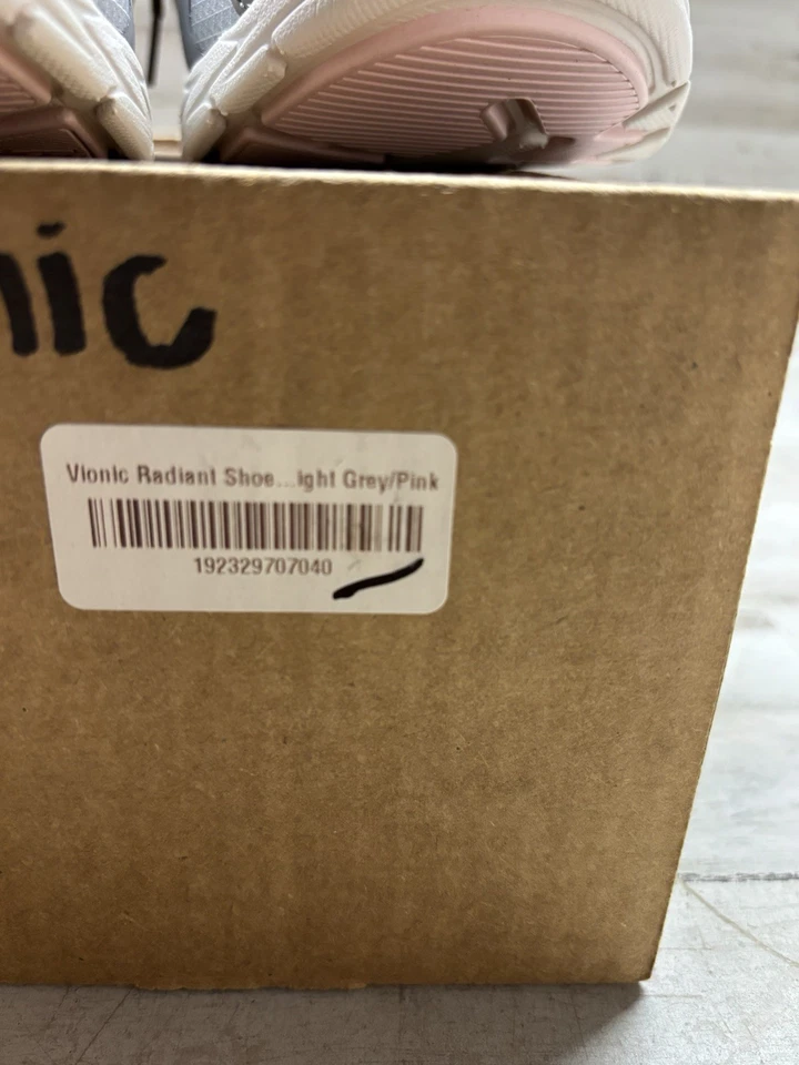 Zapatillas deportivas para mujer Vionic Radiant talla 12 gris claro rosa malla para caminar  Foto 2 de 4