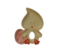 Russ Berrie Ceramic Baby Chick Divided Relish Tray Chip And Dip 11"L