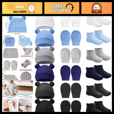 Newborn Baby Hat Set - Soft Cotton Beanie Headband for Infants, Cute Cozy