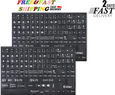 2 Pack Universal English Computer Stickers, Keyboard Replacement Letters English