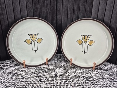 2er Set Vintage Denby Mayflower Beilagenteller 17 cm 6,75'' Steinzeug England MCM