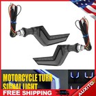 Pair Turn Motorcycle Led Indicator Signal Amber+Blue Universal Lights Durable