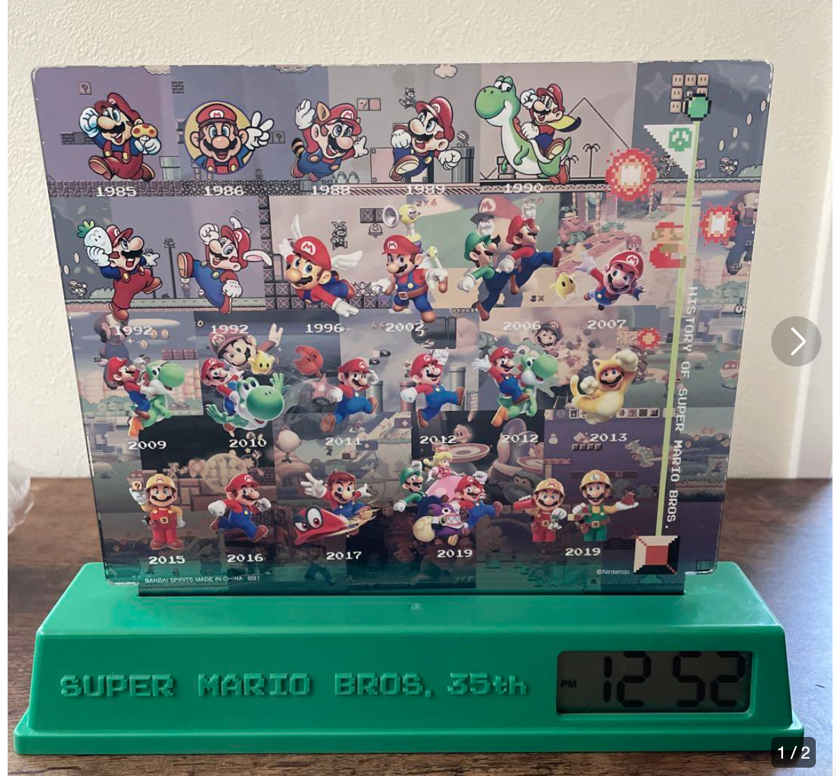 Super Mario Bros 35th Alarm clock figure BANDAI Ichiban Kuji 20cm