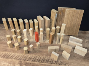 SET OF 26 Vintage Bevel Wooden Blocks - Various Sizes, Great for Carving/Crafts!