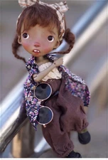 1/6 BJD Doll Tan Skin Intellectual Girl with Face Makeup Eyes Resin Bare SD Toys