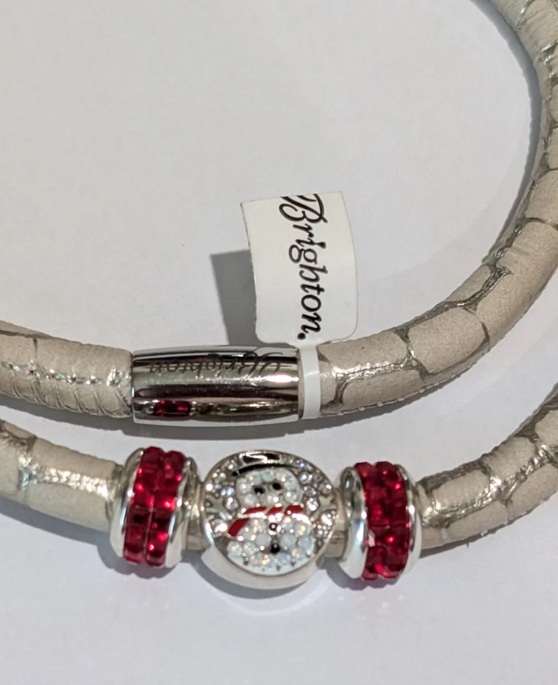 NUEVO CON ETIQUETAS Collar de Tela Brighton Cristal Muñeco de Nieve Vacaciones Let It Snow Woodstock 23" Foto 2 de 3