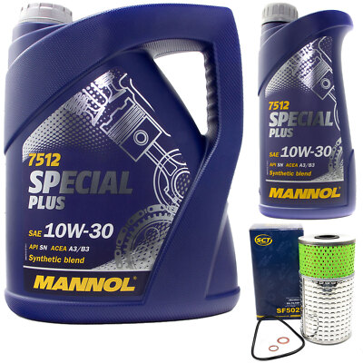 Motoröl Set MANNOL 10W-30 Special Plus 6 Liter + Ölfilter für Mercedes C-Klasse