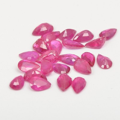 Natural Pink Ruby 5x3mm Pear Untreated Loose Gemstone for