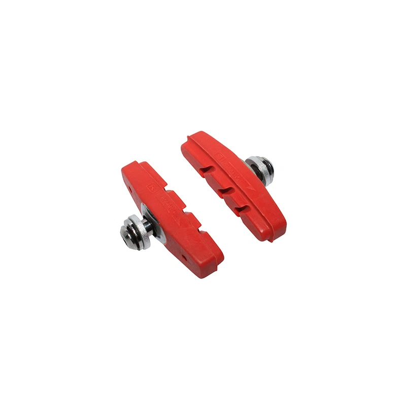 PAR DE BLOQUES DE BICICLETA DE FRENO ROJOS PASTILLAS DE 50 MM VINTAGE CIUDAD BLOQUE DE GOMA ZAPATOS FIXIE BMX Foto 2 de 2