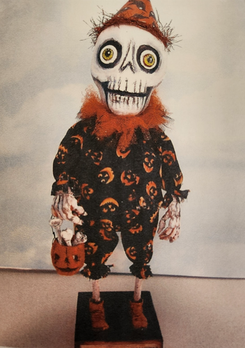PATTERN Halloween SKELETON BONE HEAD DOLL 13" - Frowning Francis Folk Art 2013 - Picture 4 of 4