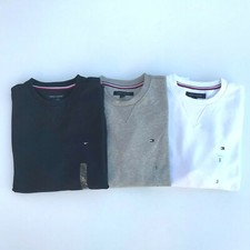 NWT Tommy Hilfiger Men's Classic Solid Lightweight Crew Neck Pullover Sweatshirt