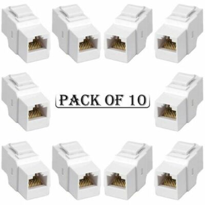 10 Pezzi Accoppiatori RJ45 Cat5E Femmina-femmina – Keystone Per Piastre A Parete