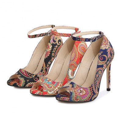 floral pattern heels