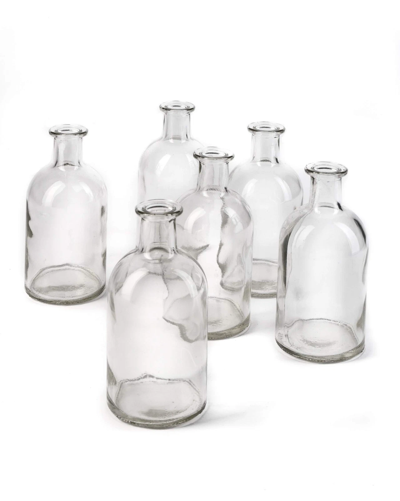 6 Pack Bud Vases for Apothecary Jars Decorative Glass Bottles Wedding Recepti...