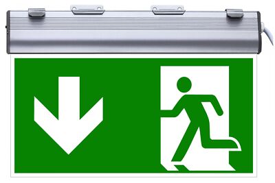 SENSO EXIT AL LED Sensorit Notbeleuchtung Aluminium/silber Fluchtweg Notausgang 