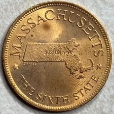 Shell Gas Station Shell's State Coin Game Arcade Trade Token T3441 Massachusetts