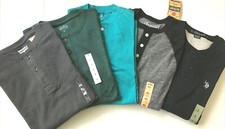 Men  s New Long Sleeves Henley Casual Tops -Choice Size  Color