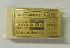 1965- 66 ABC BOWLING MOST IMPROVED AVERAGE BRASS BELT BUCKLE