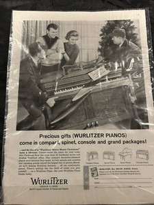 Vintage Wurlitzer Advertisement (Undated 50's or 60's) House Beautiful Magazine