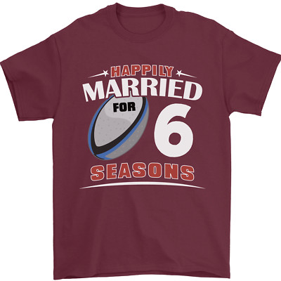 6 Jahre Hochzeitstag 6. Rugby Herren T-Shirt 100% Baumwolle