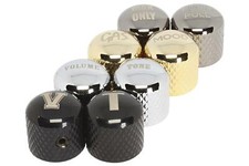 Custom Knobs Guitar Laser Marked Domed - fits 6mm solid and split shaft pots