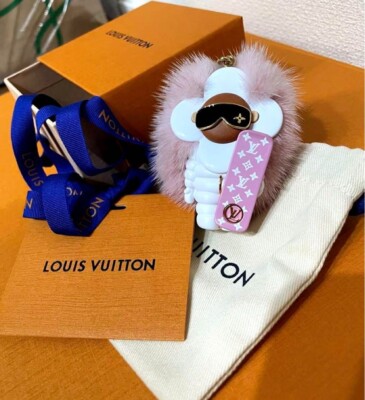 Louis Vuitton Keychain Vivienne Pink Fur Bag Charm Luxury