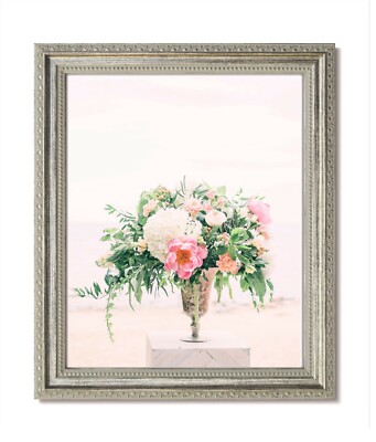 11x14 Traditional Ornate Silver Frame, Clear Glass & Backing