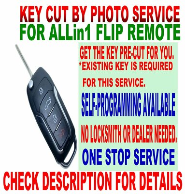 KEY CUT BY PHOTO GT-STYLE FLIP REMOTE FOR 2001-2005 IS300 FOB CHIP KEYLESS ENTRY