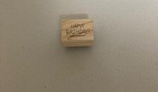 Stampin Up - Rubber Stamp - Happy Birthday - Uppercase - Fun Font - Dated 2003