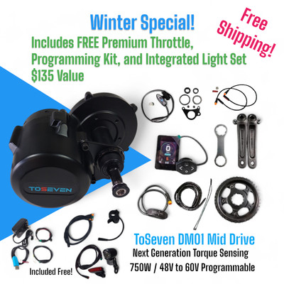 ToSeven DM01 750W High Performance 120nm Torque Sensor MidDrive Winter Special