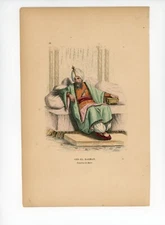 ABD-EL RAHMAN Emperor of Morocco Hand-Colored Engraving 1846 French African