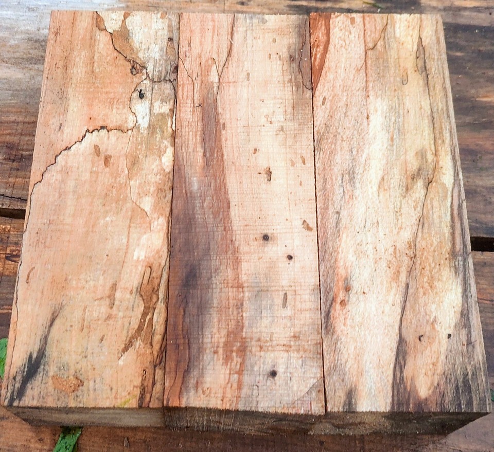3 Spalt Figured Stained Sugar Maple Peppermill Blanks 3x3x8 eBay