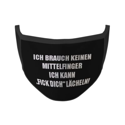 Mund Nasen Maske Middlefinger needed Fick Dich Lächeln Status Symbol Fun #35269