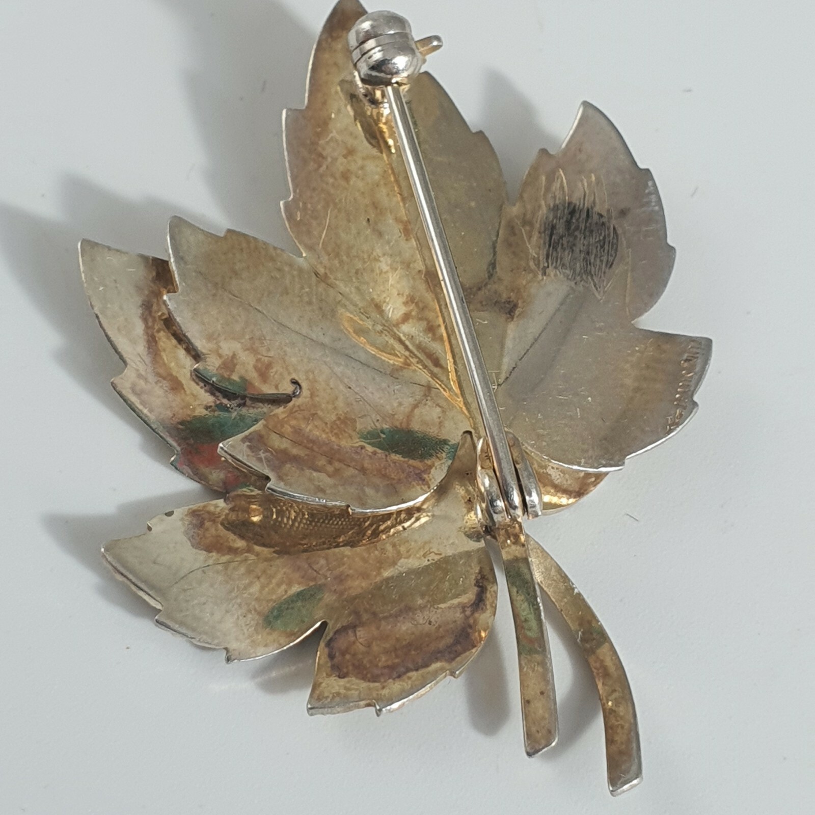 Photo 4 of Sterling Silver Maple Leaf Brooch 7.4grams, BR26