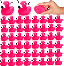 50 Pieces Flamingo Rubber Ducks Bulk, Mini Pink Flamingo Bath Toys, Cute Floatin