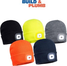 Portwest B029 Rechargeable LED Beanie | 150 Lumens | USB Port | Soft Acrylic