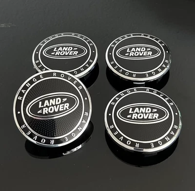 4x 60mm für Range Land Rover schwarz silber Felgendeckel Nabenkappen Rad Felg... - Bild 1 von 3