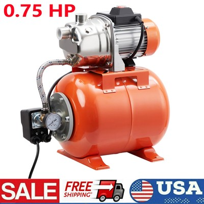 #ad 3 4Hp Shallow Well Pump with Pressure Tank 115V Stainless Steel Irrigation Pump $123.11
