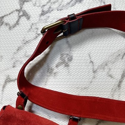 Miu Miu Waist Bag Red Suede Turnlock Women's From Japan Used | eBay