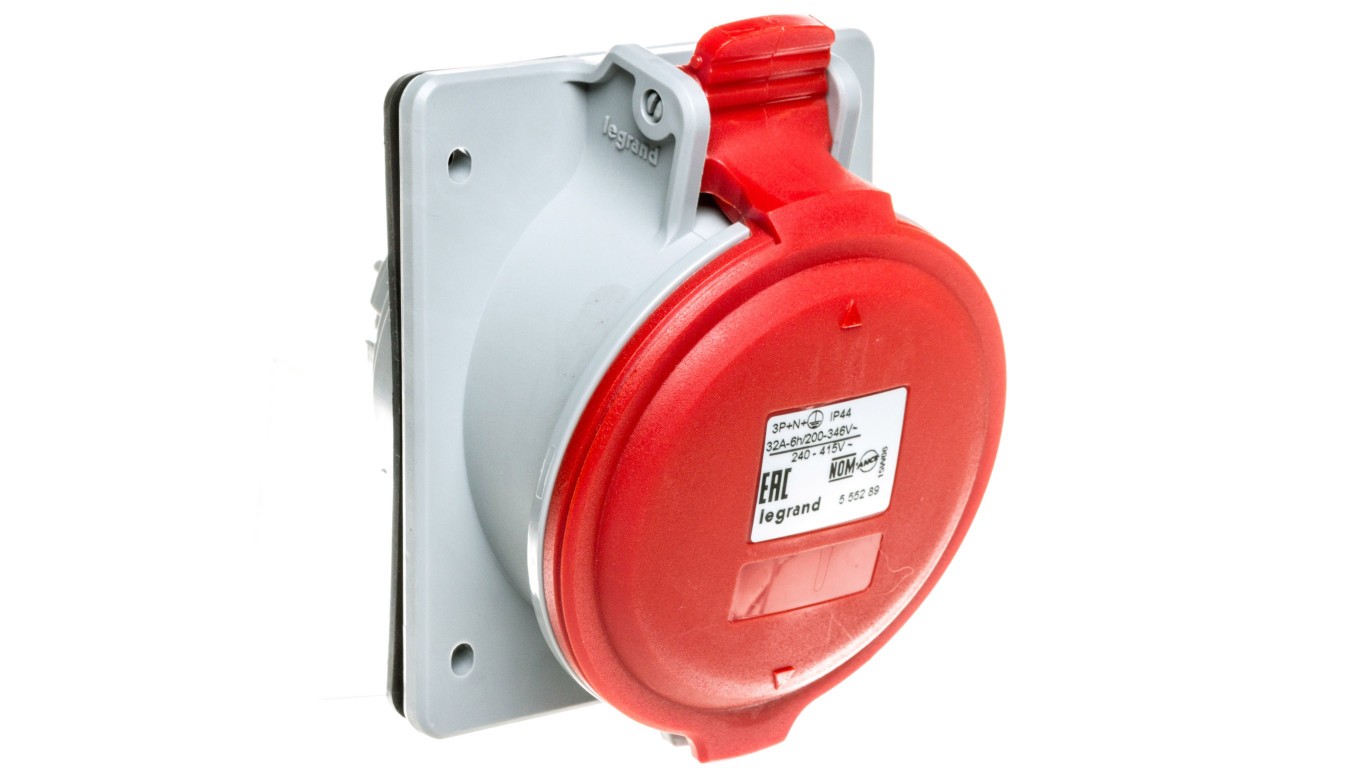 5P 32A 400V Sign Socket Red IP44 P17 TEMPRA PRO 555289