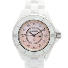 CHANEL J12 12P Diamond Wrist Watch H5513 Quartz ceramic Used Women CC Coco