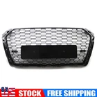 RS4 Style Gloss Black Honeycomb Front Bumper Grille For AUDI A4 S4 B9 2017-2018