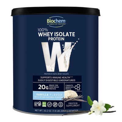 Biochem Whey Protein Powder Vanilla 1.8 Lbs Non GMO Sugar Free 20g Protein